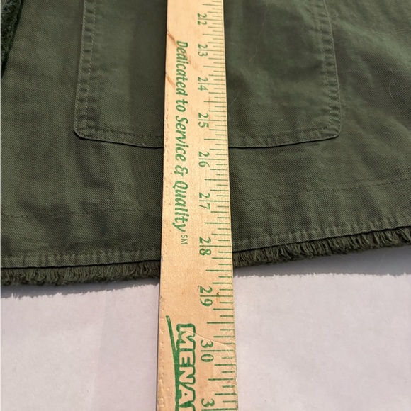 Market & Spruce Women Green Long Sleeve Raw Edge Zip Cotton Belted Jacket XXL - Picture 10 of 11